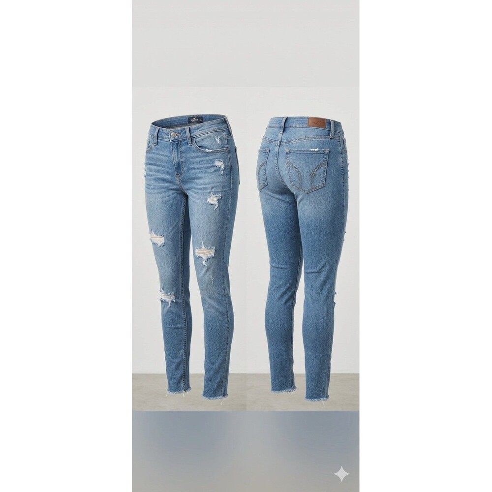 Hollister Ultra High Rise Super Skinny Jeans Women's 3R 26x30 Distressed Raw Hem